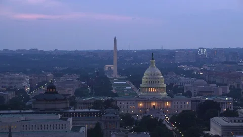 Washington, D.C. circa-2017, Aerial view of Capitol Dome and Library of Congress Stock Footage 84331358