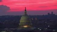 Washington, D.c. Circa-2017, Aerial View Of Us Capitol Dome At Sunset.  Shot Stock Footage