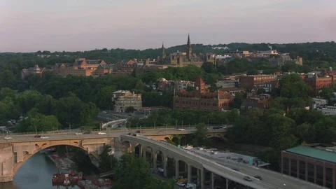 Washington, D.C. circa-2017, Georgetown University.  Shot with Cineflex and RED Stock Footage 84391419