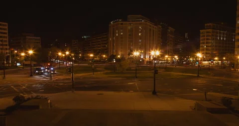 Washington DC Circle at Night Stock Footage 243353666