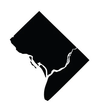 Washington DC city map vector silhouette illustration Ilustração Stock