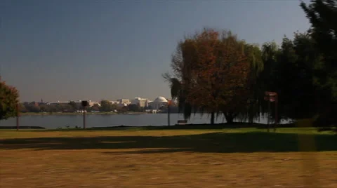 Washington DC Fall Driving along Potomac River Stock Footage 51463271