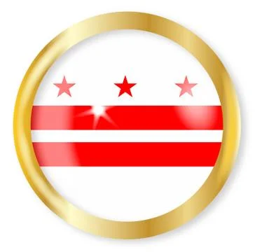 Washington DC Flag Button Stock Illustration
