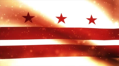 Washington, D.C. flag on fire Video stock 27071078