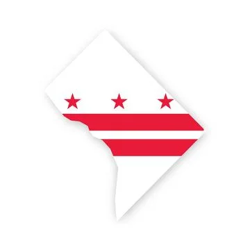 Washington DC Flag Map Stock Illustration