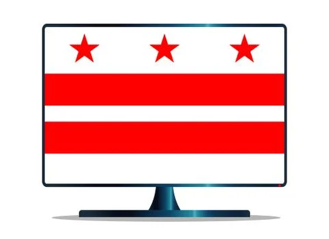 Washington DC Flag TV Stock Illustration