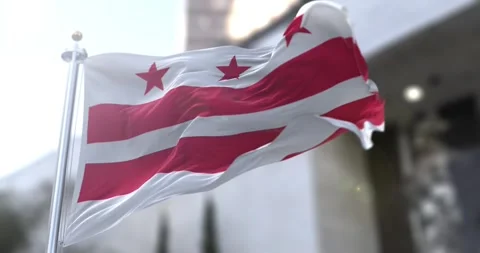 Washington dc flag waving-seamless-loop-4k-60fps Stock Footage 345514786
