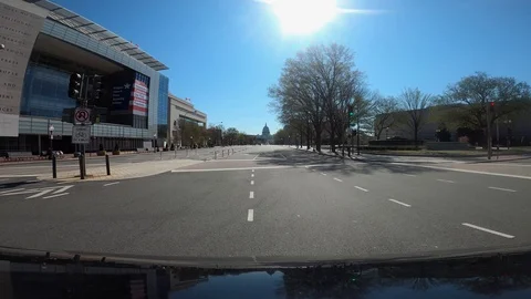 Washington DC A Ghost Town due to COVID-19 Restrictions Video stock 127675778