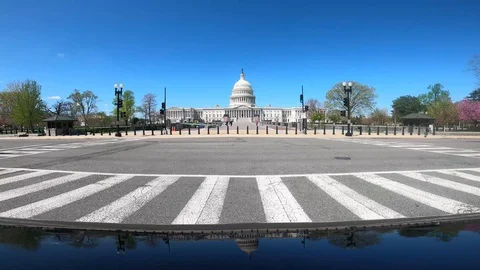 Washington DC A Ghost Town due to COVID-19 Restrictions Video stock 127681243