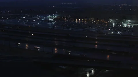 Washington DC Highway outside of Pentagon at Night Stockbeeldmateriaal 49409662