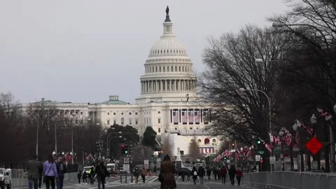 Washington, DC increases security ahead of the 2021 inauguration Stock Footage 146714019