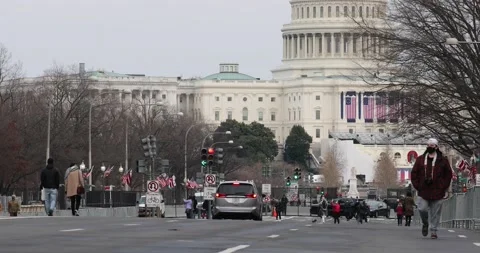 Washington, DC increases security ahead of the 2021 inauguration Stock Footage 146714245