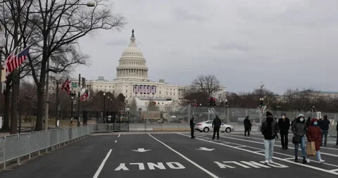 Washington, DC increases security ahead of the 2021 inauguration Stock Footage 146714647