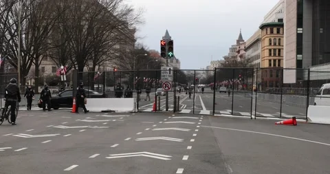 Washington, DC increases security ahead of the 2021 inauguration Stock Footage 146714649