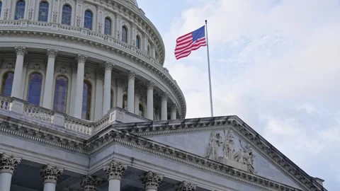 Washington DC landmark. Senate and House in Washington DC. Capitol dome Stock Footage 325741649