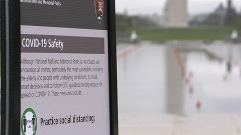 Washington DC landmarks empty during coronavirus outbreak, Washington Monument Video stock 127304567