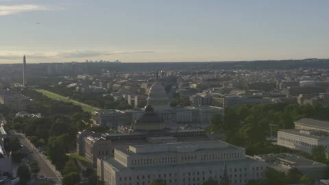 Washington DC Landmarks At Sunset Stock Footage 219594778
