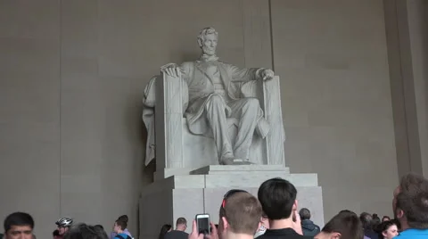 Washington DC Lincoln Memorial inside tourists 4K 007 Stock-Footage 49943992