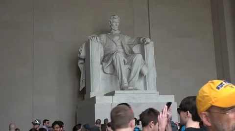 Washington DC Lincoln Memorial inside tourists fast 4K 007 Stock Footage 49944124