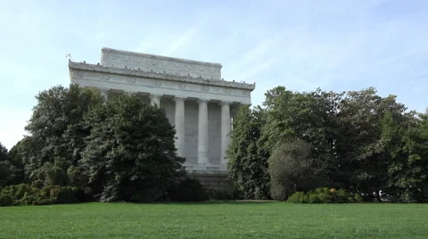 Washington DC Lincoln Memorial side lawn view 4K 001 Видео 49944656