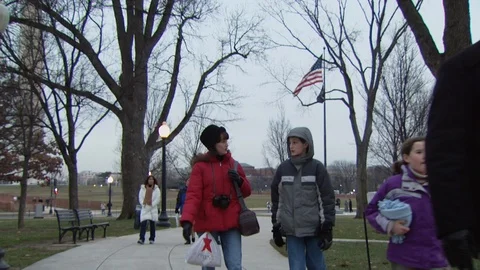 Washington DC Mall Stock Footage 123869262