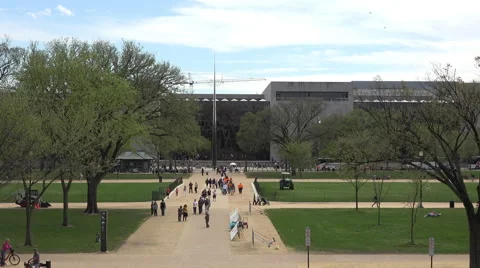 Washington DC mall Smithsonian museums across Mall tourism 4K Stock-Footage 49890239
