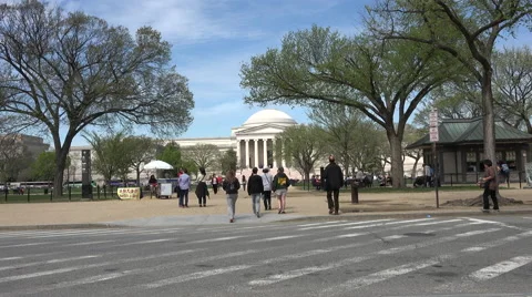 Washington DC mall Smithsonian museums tourism 4K Stock Footage 49890860