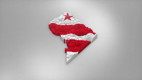 Washington D.C Map with Flag Intro Background Stock Footage 315166634