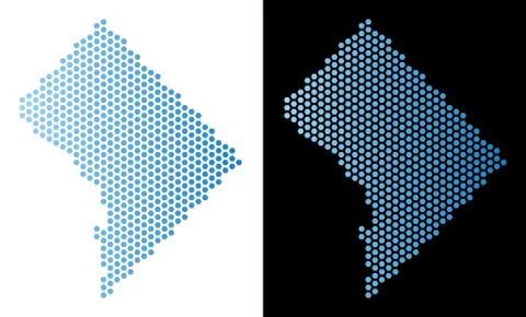 Washington DC Map Hex Tile Scheme Ilustração Stock