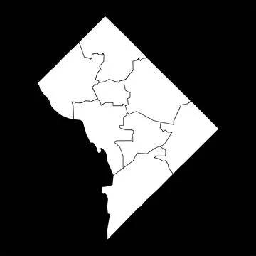 Washington DC map with neighborhoods. Vector illustration. Illustrazione stock