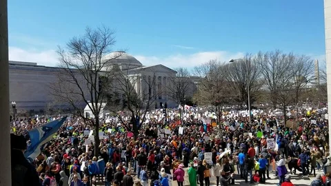 WASHINGTON, DC - MARCH 24, 2018: The March For Our Lives demonstration. Stock Footage
