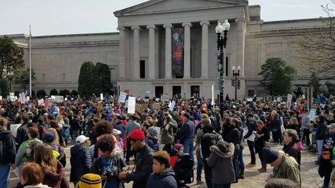WASHINGTON, DC - MARCH 24, 2018: The March For Our Lives demonstration. Stock Footage