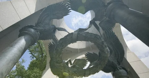 Washington DC Monument 5 Eagles Wreath Stock Footage 109571903