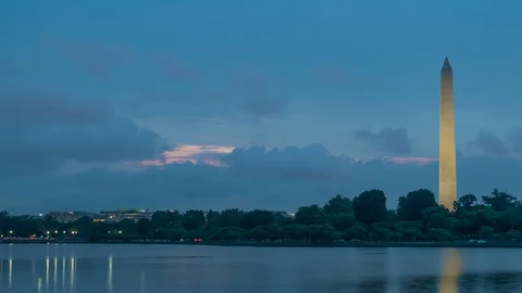 Washington DC Monument Day to Night Time Lapse Stock Footage 91034262