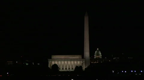 Washington DC, monuments night Stock Footage 82129