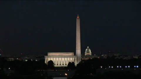 Washington DC monuments at night 動画素材 82130
