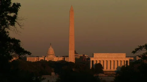 Washington DC, monuments sunset 動画素材 82127