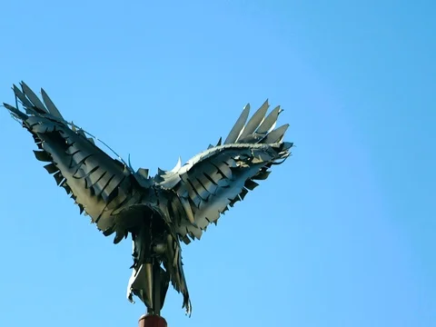 Washington D.C - National Harbor Eagel Sculpture Stock Footage 79973331
