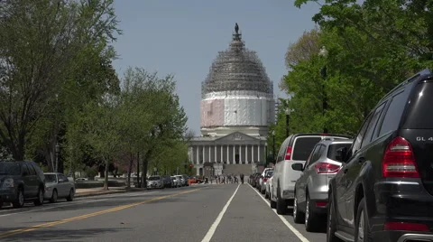 Washington DC Nations Capitol Building traffic taxi fast 4K 022 Vídeos de archivo 50159254