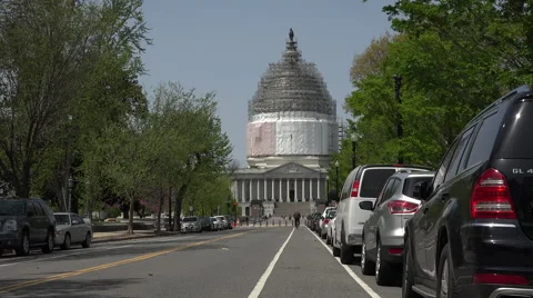 Washington DC Nations Capitol Building traffic taxi 4K 022 Stock Footage 50183090