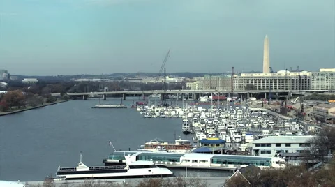 Washington DC, Potomac River, Monument,14th st Stock-Footage 44718308