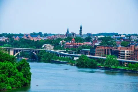 Washington DC by the Potomac river Stock Photos
