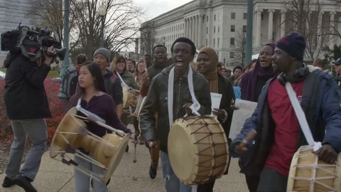 Washington DC Protest Stock Footage 83181204