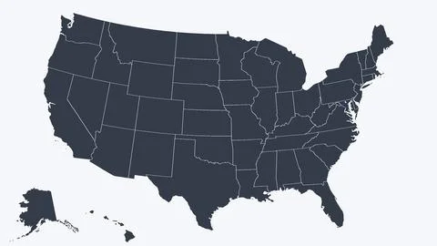 Washington DC Raised in 3D on US Election Map Red and Blue Highlight, White Stock Illustration