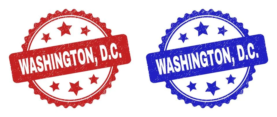 WASHINGTON, D.C. Rosette Stamps Using Unclean Style Stock Illustration