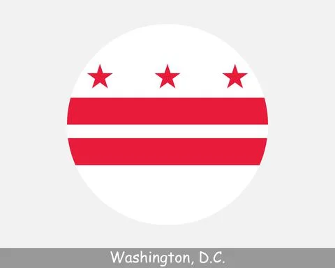 Washington DC Round Flag 库存插图