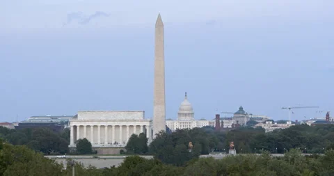 Washington DC Skyline Early Evening Static Shot Stock Footage 160744943