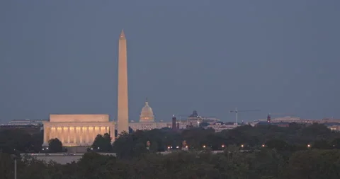Washington, DC Skyline Evening Static Stock Footage 160745599