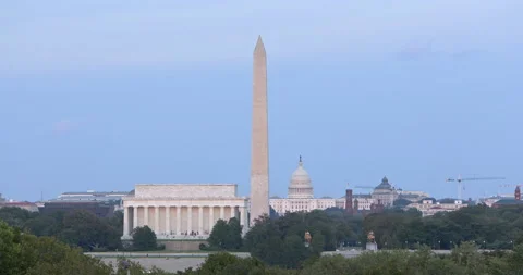 Washington DC Skyline Focus Pull Stock Footage 160744673