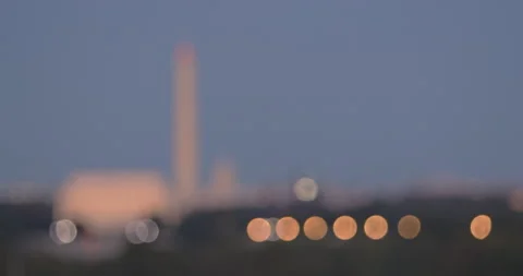 Washington DC skyline focus pull night Stock-Footage 160745480
